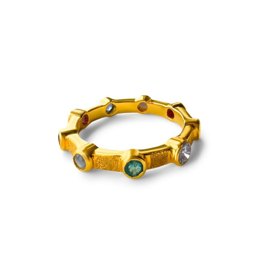 Natural 9 Gemstones Ring - Nawarathna - Danu Group